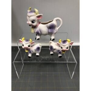 Elsie The Purple Cow and Calves Creamer, Salt and Pepper Set Made in Japan